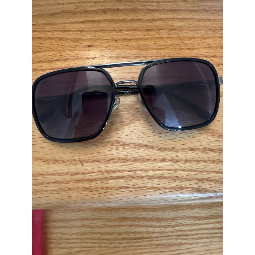 Carrera 256/S Square Navigator Sunglasses Black/Silver 58□18 140 Excellent